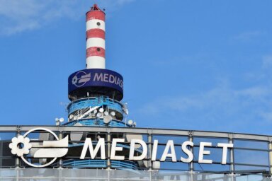 FILE PHOTO: The Mediaset tower is seen in the headquarters