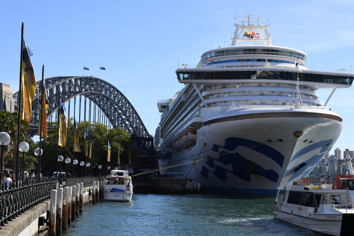 Princess Cruises-owned Ruby Princess is pictured docked at Circular Quay