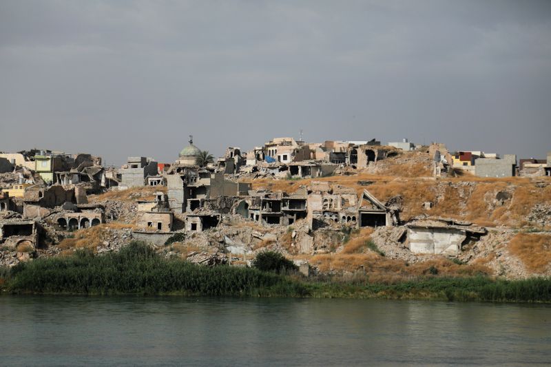 A view shows the destroyed houses in the old city
