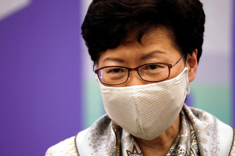 Hong Kong Chief Executive Carrie Lam holds a news conference