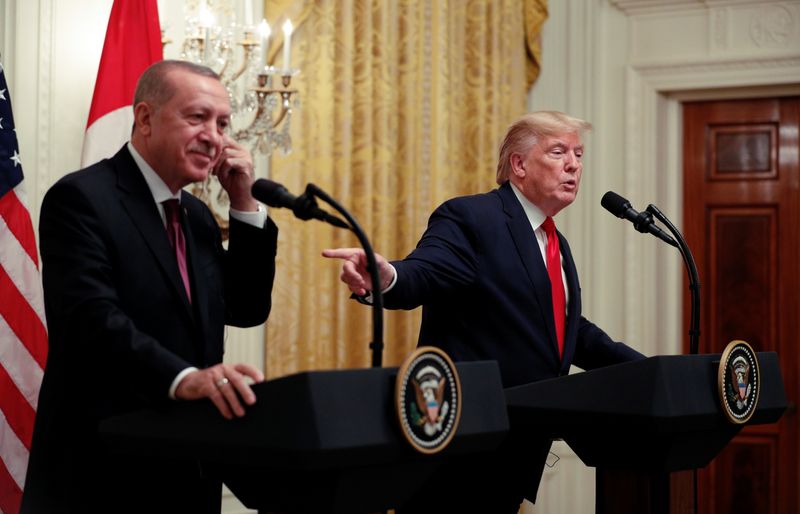 U.S. President Donald Trump and Turkey’s President Tayyip Erdogan hold