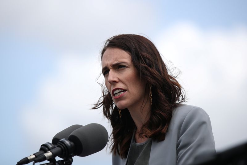 New Zealand Prime Minister Ardern speaks during a joint press