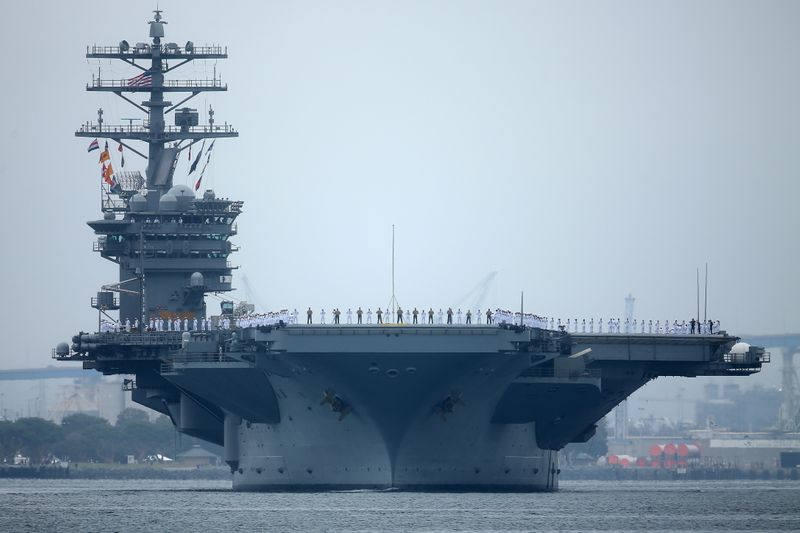 FILE PHOTO: Aircraft carrier USS Nimitz departs San Diego with