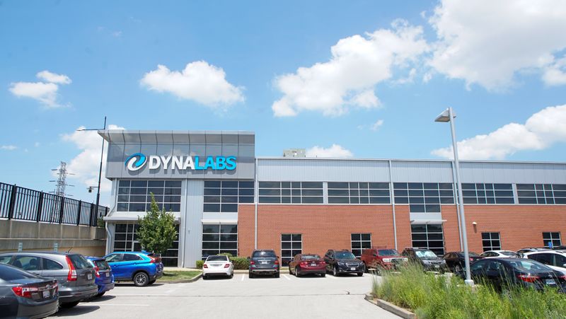 The headquarters of testing firm DYNALABS are seen in St