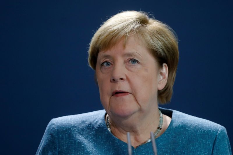 German Chancellor Merkel speaks to media in Berlin