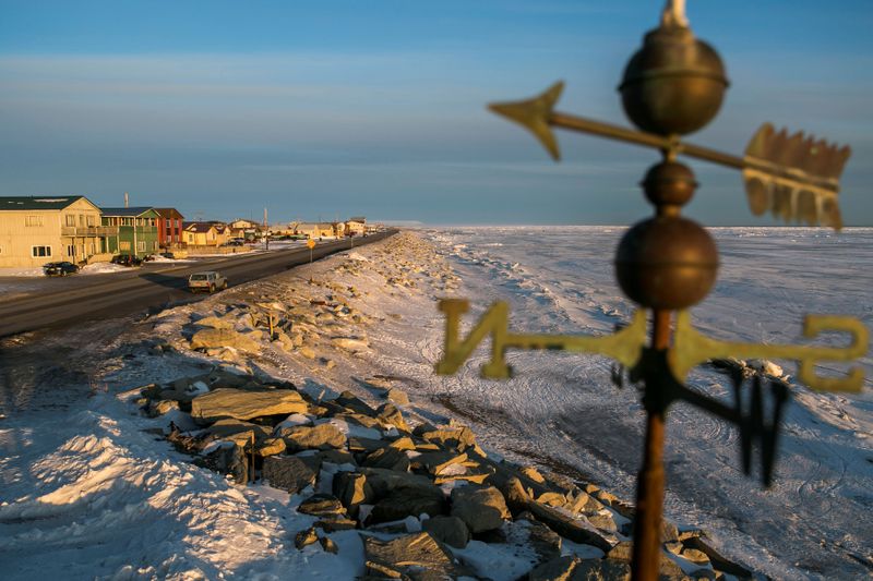 FILE PHOTO: A frozen beach on the Bering Sea coast