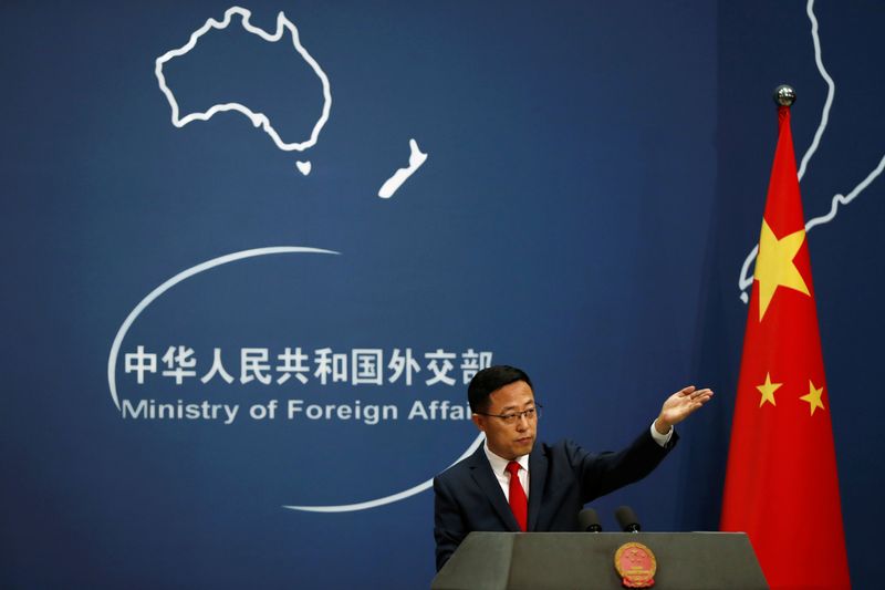 Chinese Foreign Ministry spokesman Zhao Lijian attends a news conference