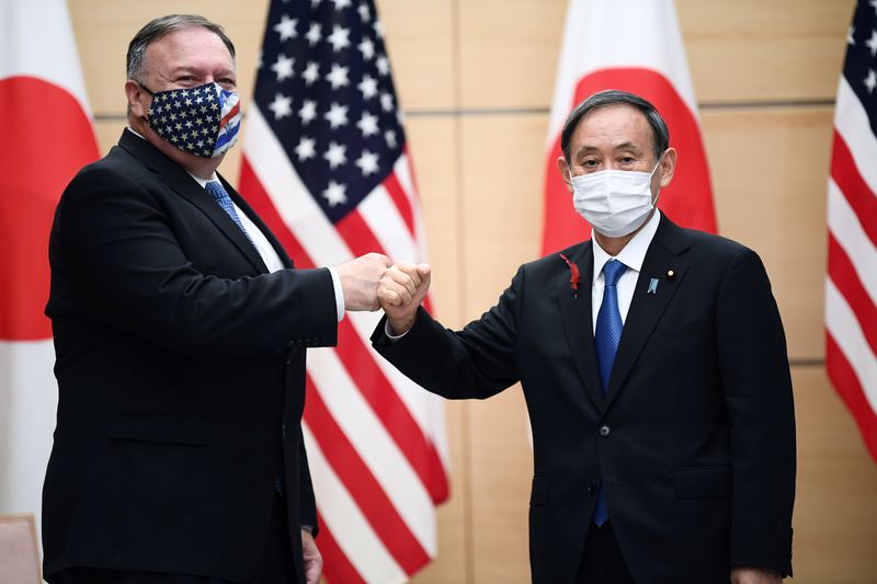 Japan’s Prime Minister Suga and U.S. Secretary of State Pompeo