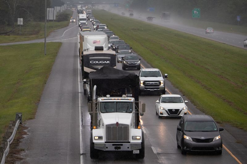 Residents evacuate ahead of Hurricane Delta in Louisiana