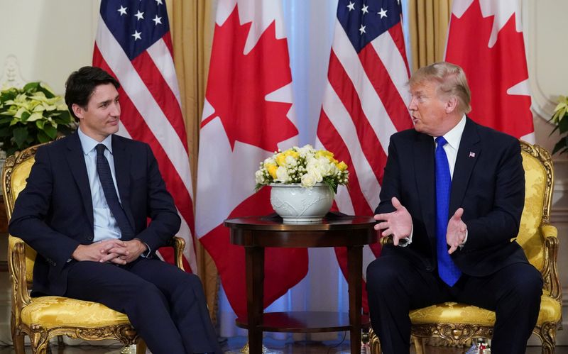 U.S. President Trump and Canada’s PM Trudeau meet, ahead of