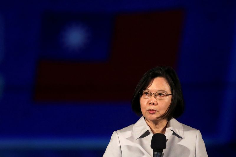 FILE PHOTO: Taiwan President Tsai Ing-wen makes a speech ahead