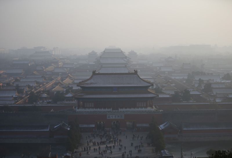 The Forbidden City is seen from the top of Jingshan