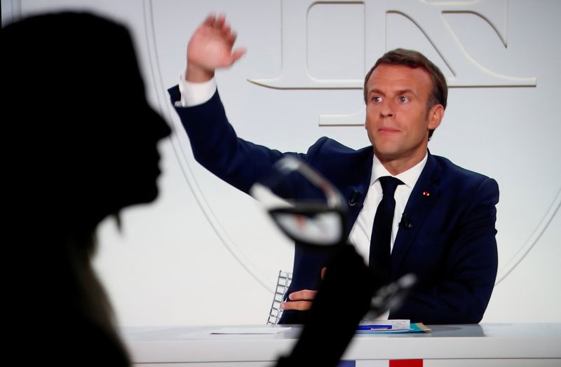 French President Emmanuel Macron speaks on national television