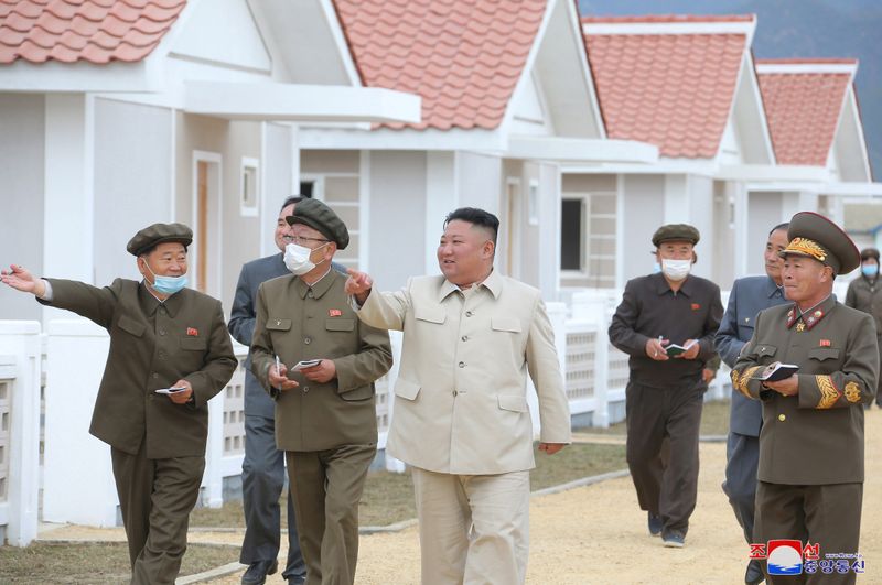 North Korean leader Kim Jong Un inspects reconstruction sites in