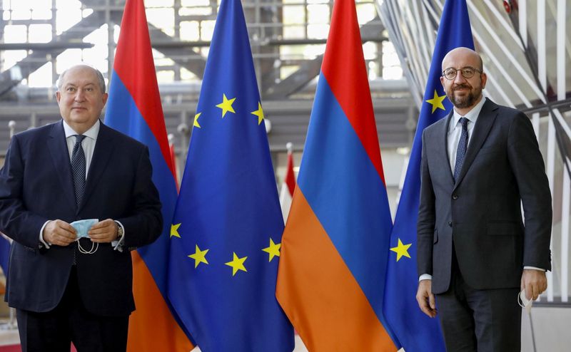 Armenian President Armen Sarkissian meets European Council President Charles Michel