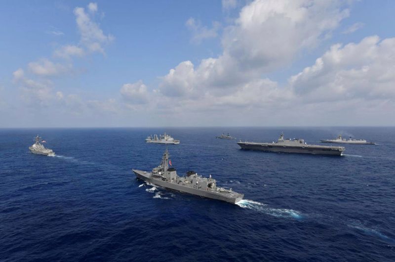FILE PHOTO: Vessels from the U.S. Navy, Indian Navy, Japan