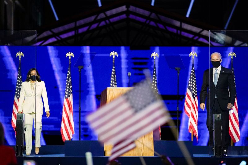 Democratic vice-presidential nominee Kamala Harris introduces Democratic 2020 U.S. presidential