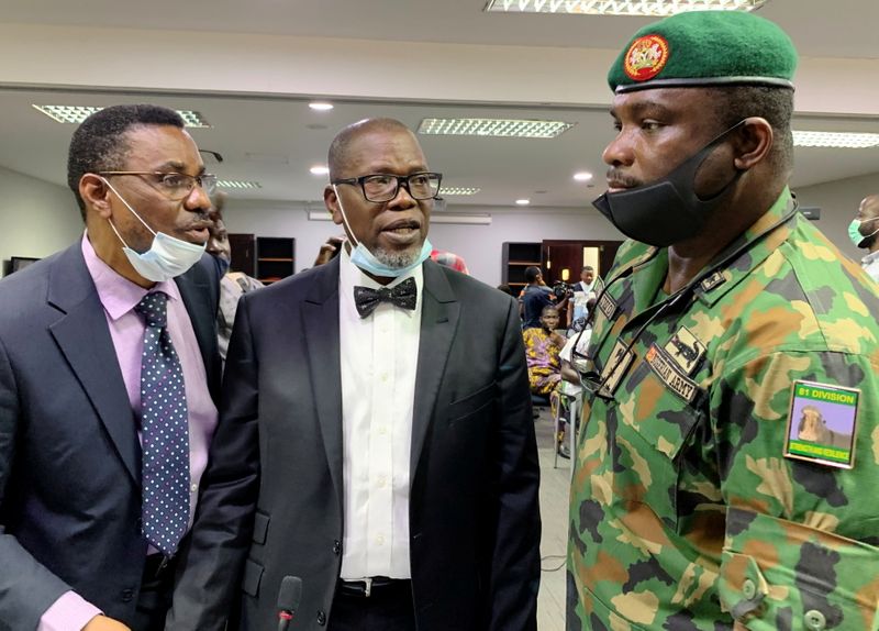 The counsel for the Nigerian Army, Akinlolu Kehinde, speaks to