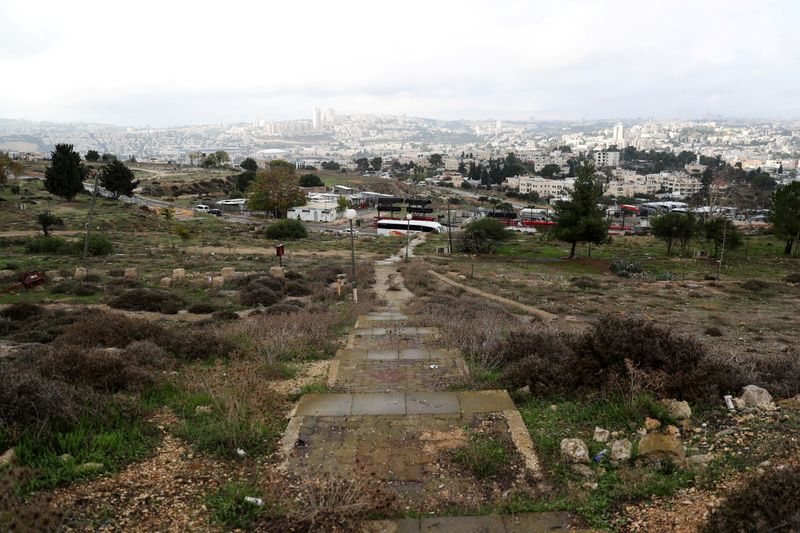 A general view picture shows part of “Givat Hamatos”, an