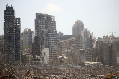 FILE PHOTO: Aftermath of Tuesday’s blast in Beirut’s port area