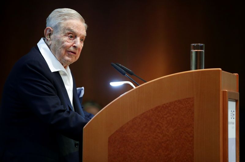 FILE PHOTO: Billionaire investor George Soros is awarded the Schumpeter