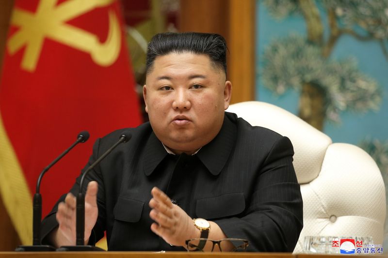 North Korean leader Kim Jong Un attends a meeting in