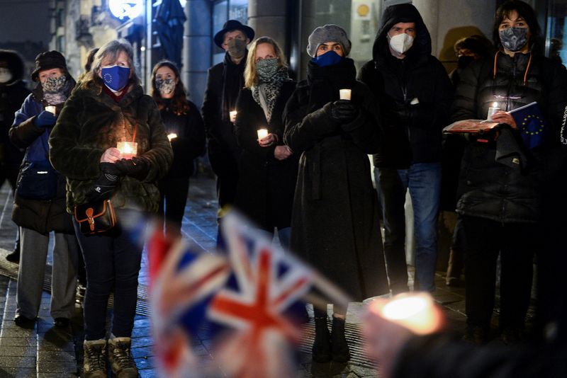 Candlelit vigil outside the British embassy in Brussels