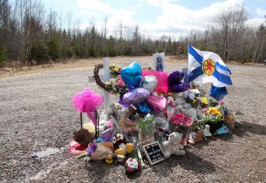 A roadside memorial for Kristen Beaton a victim of Nova