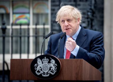 Britain’s PM Johnson returns to 10 Downing Street