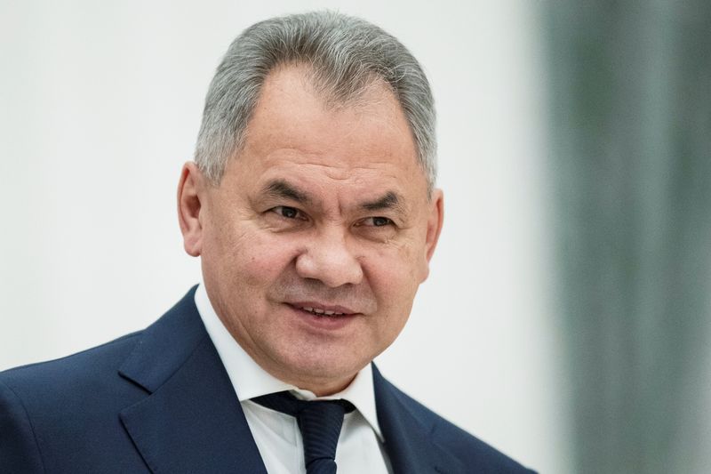 Russia’s Defence Minister Sergei Shoigu waits for a meeting of
