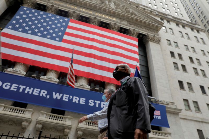 FILE PHOTO: New York Stock Exchange opens during COVID-19