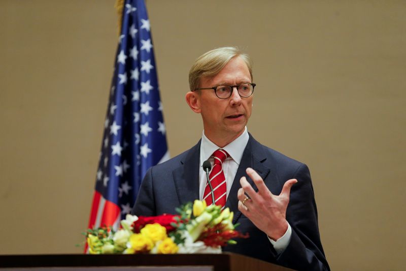 FILE PHOTO: U.S. Special Representative for Iran Brian Hook speaks