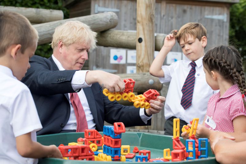 FILE PHOTO: Britain’s PM Johnson visits school in Kent