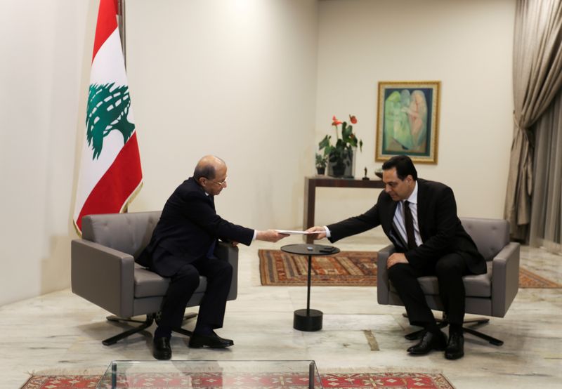 Lebanon’s Prime Minister Hassan Diab submits his resignation to Lebanon’s