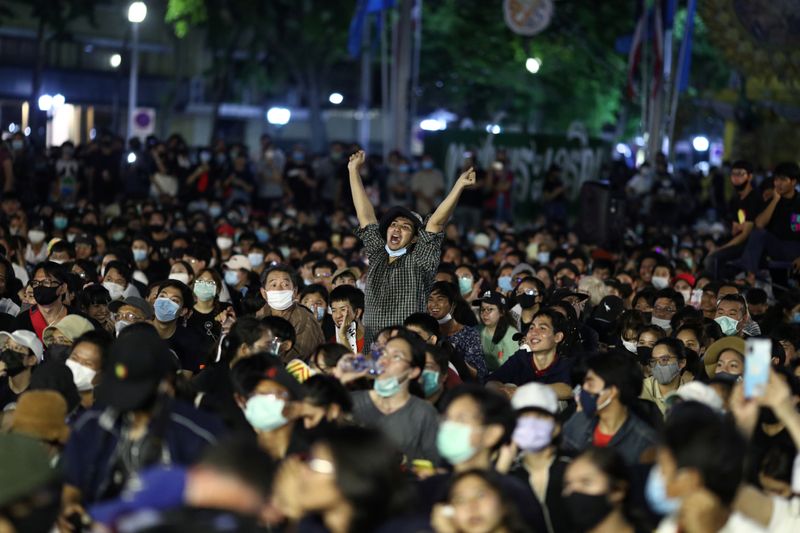 Pro-democracy protesters attend rally to demand the government to resign