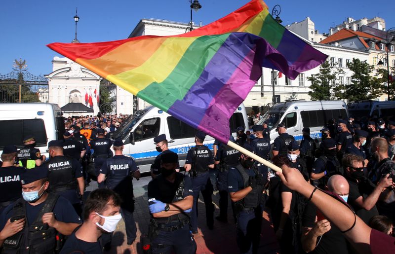 Polish nationalists gather to protest against what they call “LGBT