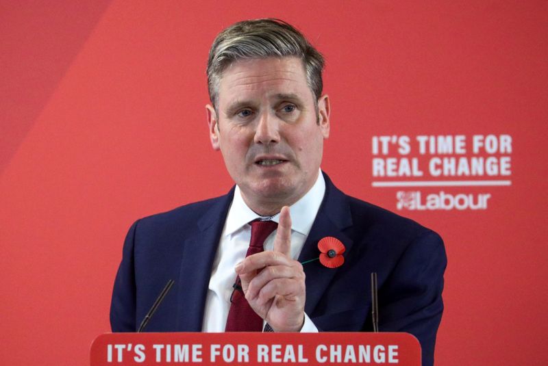 FILE PHOTO: Keir Starmer speaks during a Labour Party general