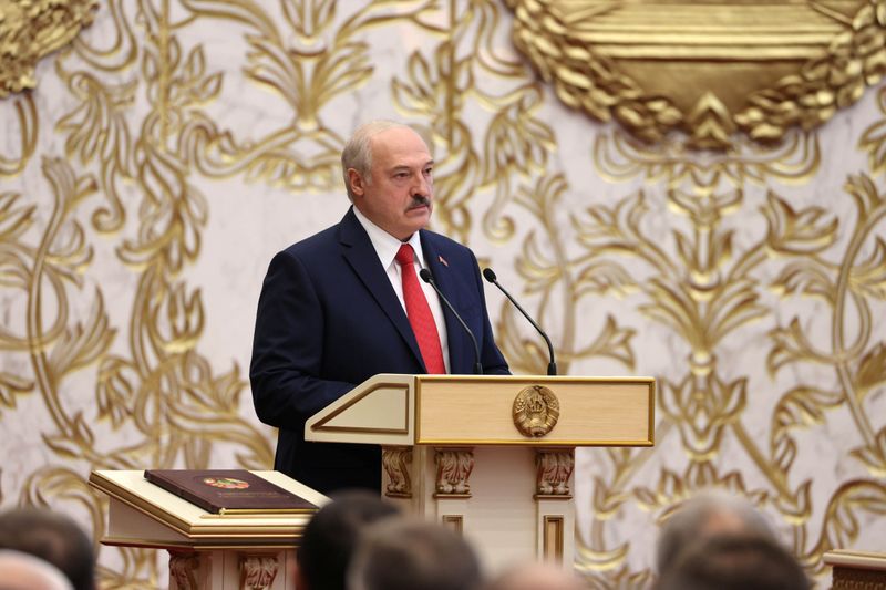 Belarusian President Lukashenko attends a swearing-in ceremony in Minsk