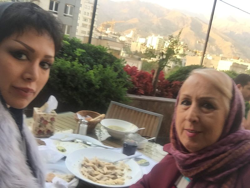 Mania Darbani and her mother Maryam Taghdissi Jani are seen