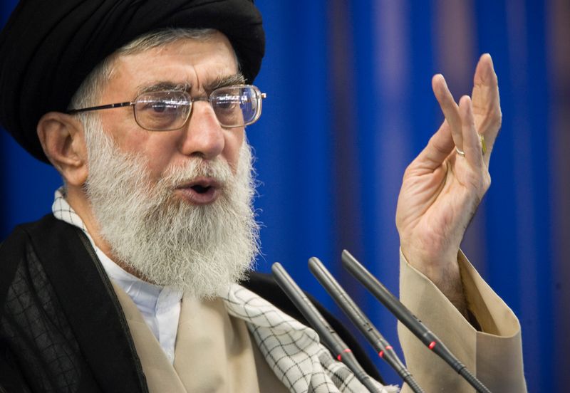 Iran’s Supreme Leader Ayatollah Ali Khamenei speaks during Friday prayers