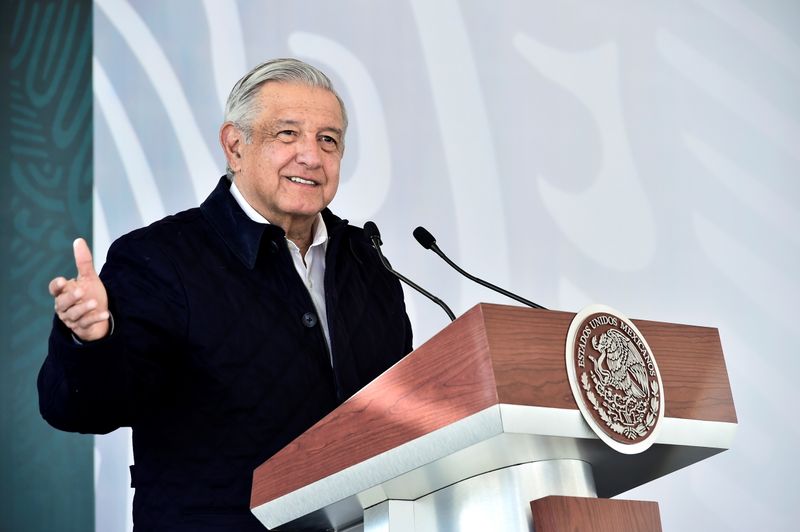 Mexico’s President Andres Manuel Lopez Obrador attends the inauguration of