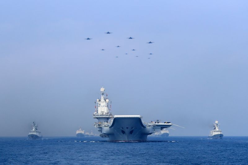 Warships and fighter jets of Chinese People’s Liberation Army (PLA)