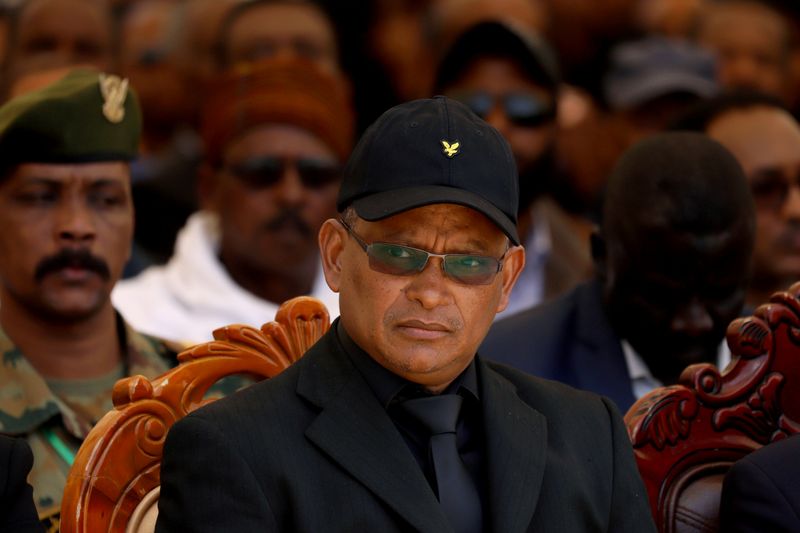 FILE PHOTO: Debretsion Gebremichael, Tigray Regional President, attends the funeral