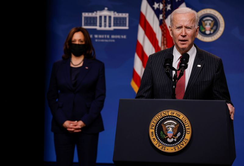 U.S. President Joe Biden delivers remarks on the political situation