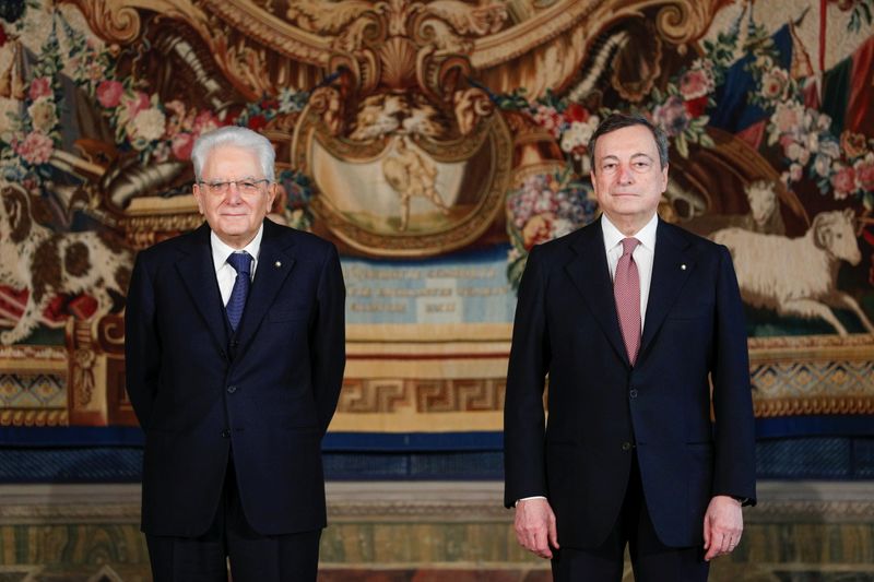 Prime Minister designate Draghi and his new government are sworn-in,