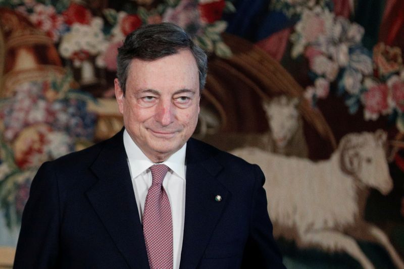 FILE PHOTO: Prime Minister designate Draghi and his new government