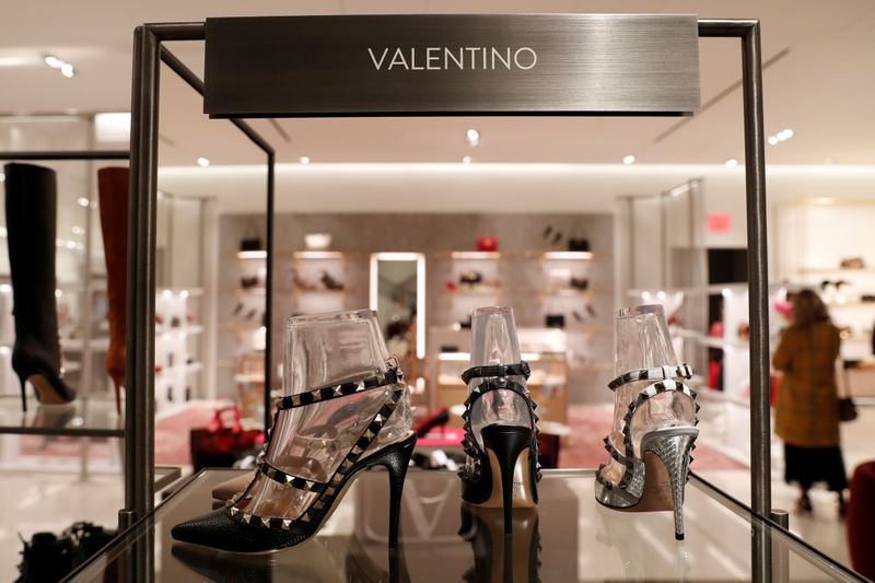 Designer Valentino shoes are seen on display at the Nordstrom