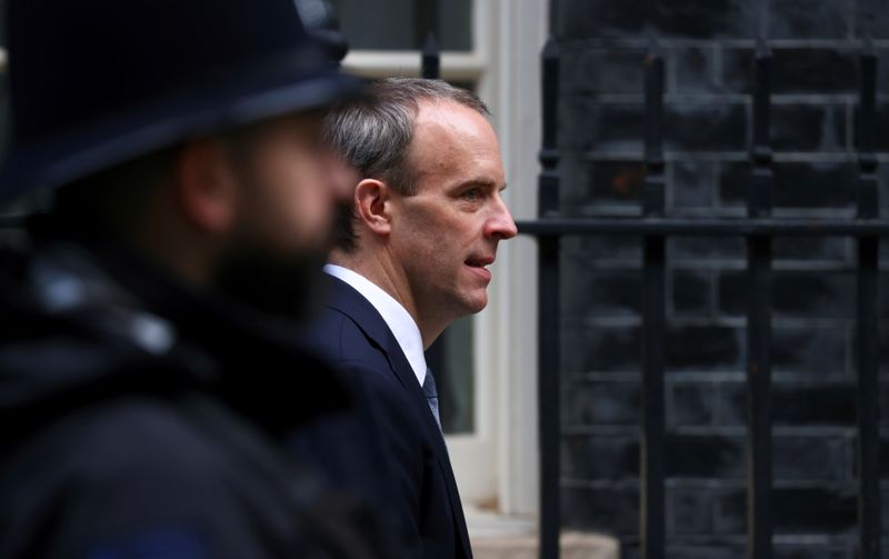 FILE PHOTO: Britain’s Foreign Affairs Secretary Dominic Raab arrives at
