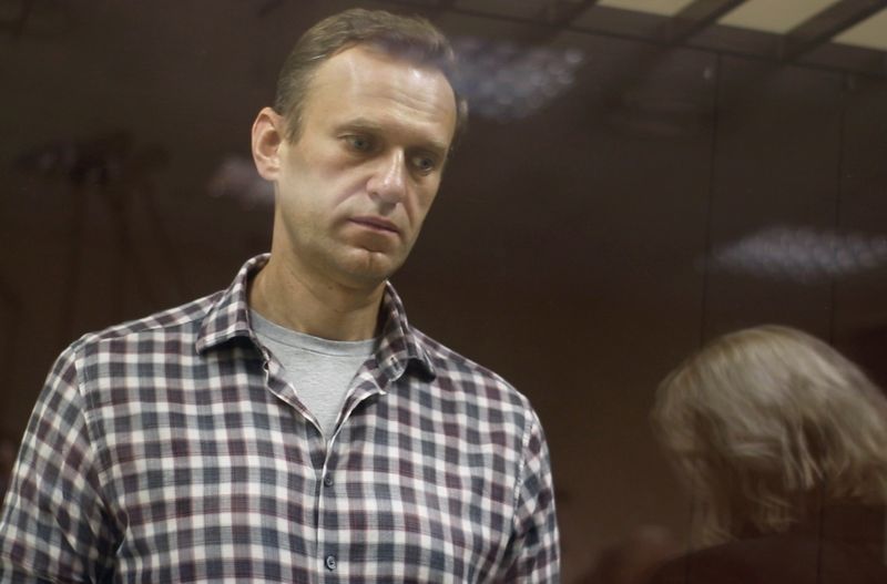 FILE PHOTO: Russian opposition leader Navalny attends a court hearing