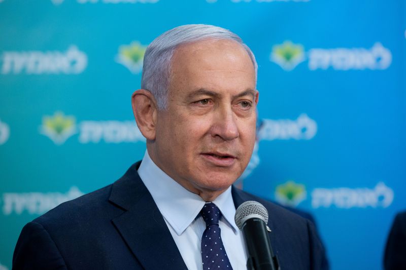 FILE PHOTO: Israeli Prime Minister Benjamin Netanyahu speaks during an